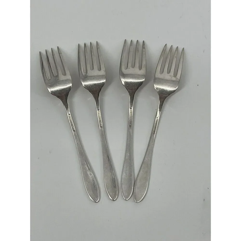 Oneida Community Lady Hamilton 1932 Salad Forks 6 1/4” Silver-plated Set Of 4